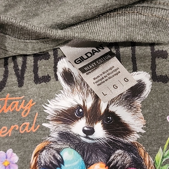 Easter Shirt with Raccoon Stay Feral - Picture 3 of 3